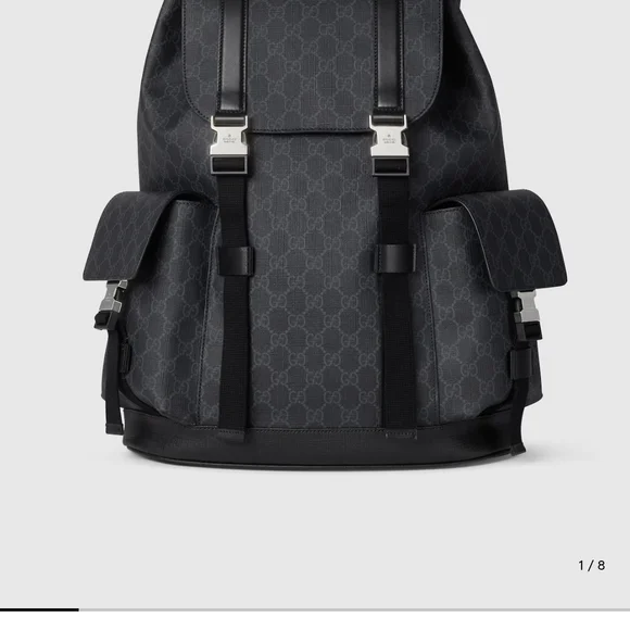 Gucci Gray Monogram Backpack for Men - Picture 4 of 4